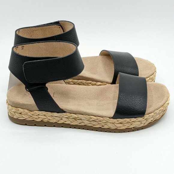 Naturalizer Espadrille Women's Ankle Strap Open Toe-- Black - Picture 2 of 8